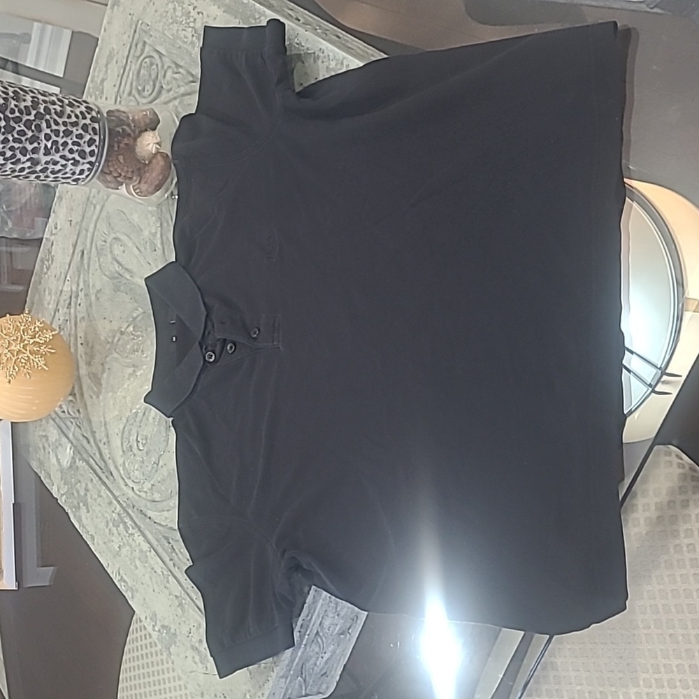 HUGO BOSS MEN'S BLACK POLO GOLF SHIRT MEDIUM